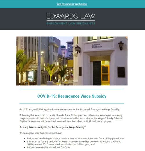 employment law specialist in Auckland hamilton tauranga waikato region edwards law publications august 2020