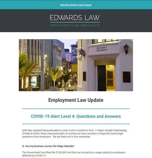 employment law specialist in Auckland hamilton tauranga waikato region edwards law publications march 2020 3